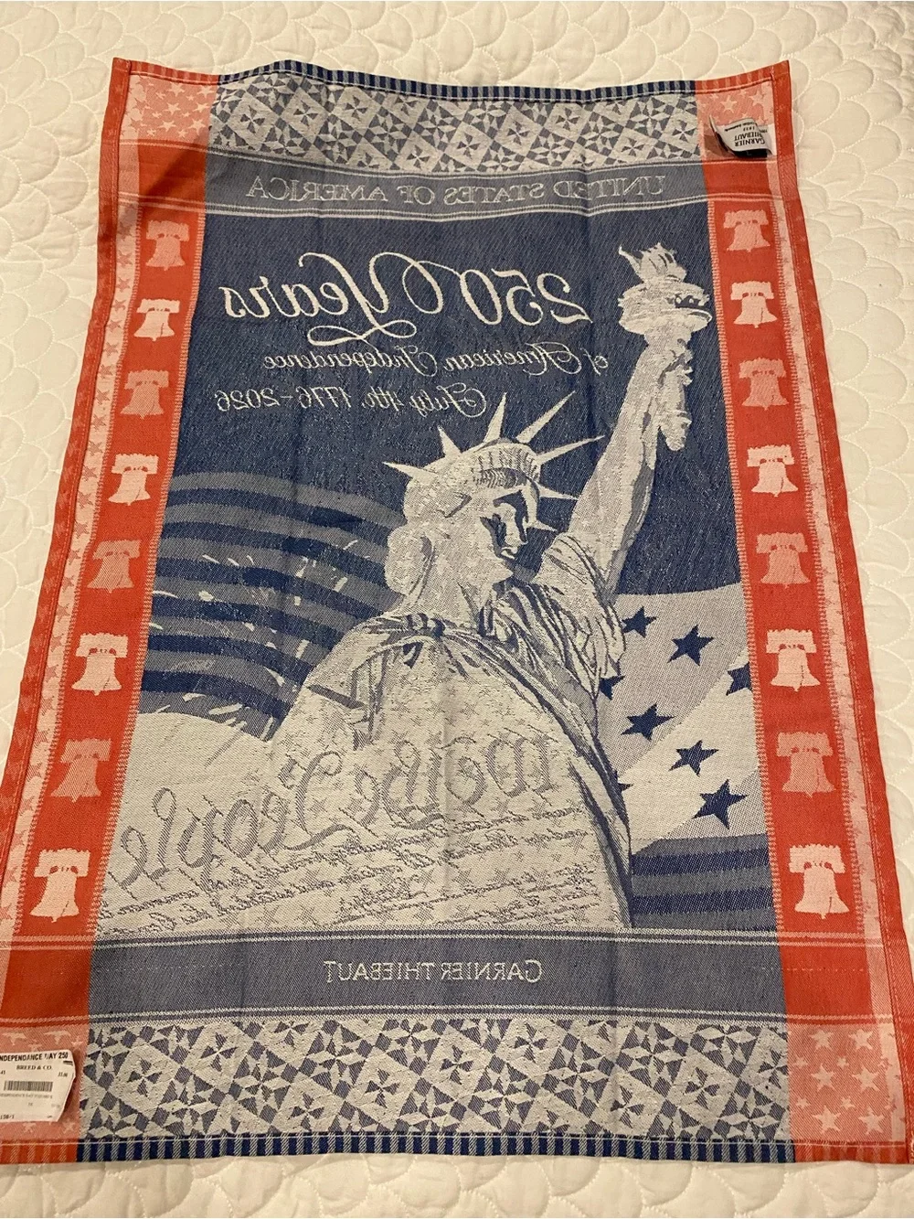 Garnier Thiebaut 250th American Independence Anniversary Kitchen Towel NWT